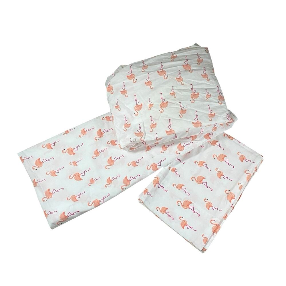 Martha Stewart Collection Flamingo Sheet Pillow Sham Set (Queen)